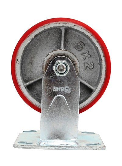 Buy Heavy Duty Caster Fixed Wheel Silver/Red 8inch in Saudi Arabia