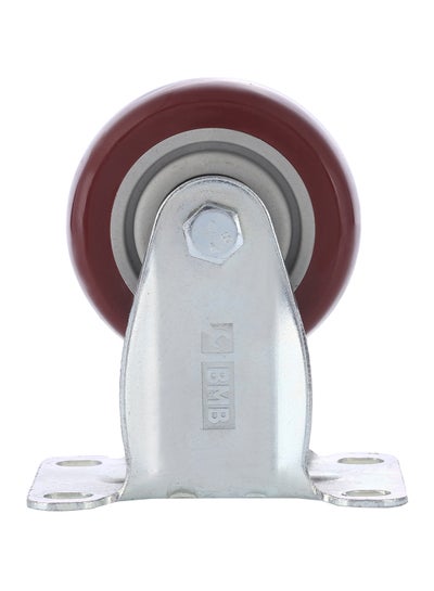 Buy Medium Duty Ball Bearing Swivel Fixed Caster Wheel Silver/Red in Saudi Arabia