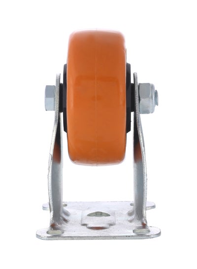 Buy Heavy Duty Double Ball Bearing Fixed Caster Wheel Silver/Orange in Saudi Arabia