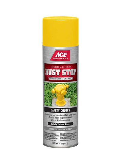 Buy Rust Stop Protective Enamel Spray Paint Yellow Gloss 425g in Saudi Arabia