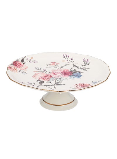 Buy Footed Cake Stand White/Pink 30centimeter in Saudi Arabia