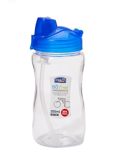 Buy Bis Free Straw Water Bottle Blue/Clear 350ml in UAE