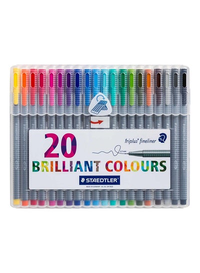 Buy 20-Piece Triplus Fineliner Pen Multicolour in UAE