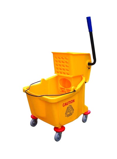 Buy Mop Bucket With Side Press Wringer Yellow in Saudi Arabia