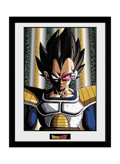 Buy Dragon Ball Z Vegeta Poster With Frame Black/White/Brown 30x40centimeter in UAE