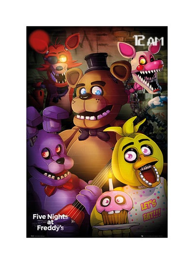 Buy Five Nights At Fredd Maxi Poster Brown/Purple/Yellow 61x91.5centimeter in UAE