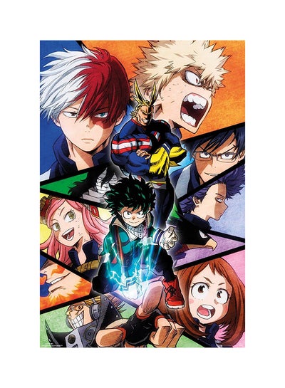 اشتري ملصق طويل يمثل شخصيات مسلسل "My Hero Academia" أزرق/ برتقالي/ أخضر 24x36بوصة في الامارات