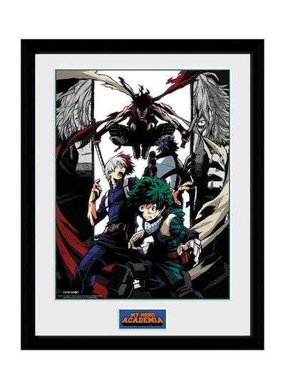 Buy My Hero Academia Poster With Frame White/Black/Red 30x40cm in UAE