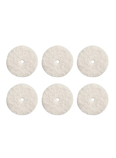 Buy 6-Piece Felt Polishing Wheel White 12.7mm in UAE