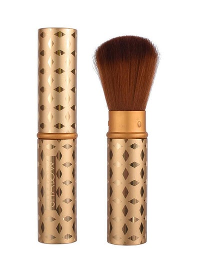 Buy Retractable Face Powder Brushes Gold/Brown in UAE