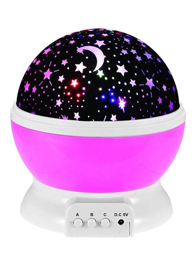 Buy Star And Moon Rotating Projector Night Lamp Black/White/Purple 13x13x14.5centimeter in Saudi Arabia