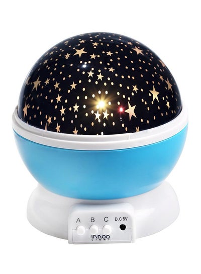 Buy Star And Moon Rotating Projector Night Lamp Blue/Black/White 13x13x14.5centimeter in Egypt