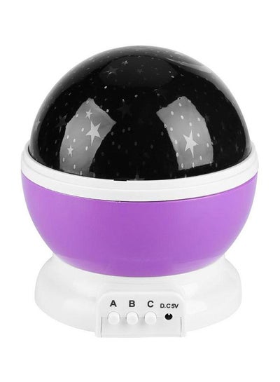 Buy Star And Moon Rotating Projector Night Lamp Purple/Black/White 13x13x14.5centimeter in UAE