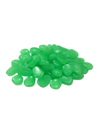 Buy 50-Piece Glow In The Dark Decorative Pebbles Green in UAE