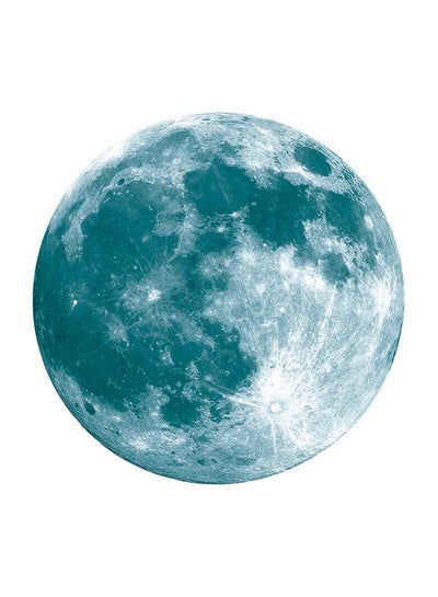 Buy Noctilucan Luminous Moon Wall Sticker Blue/White 40x40centimeter in UAE