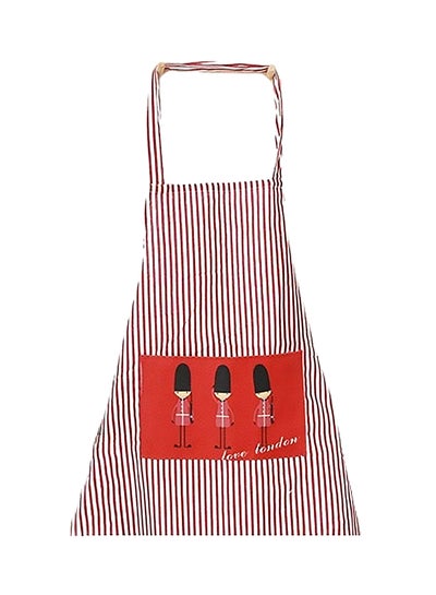 Buy Stripped Apron With Pockets Red/White 86x59centimeter in UAE