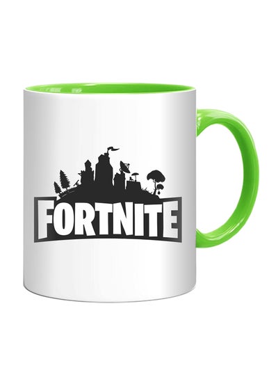 Buy Fortnite Printed Mug Green/White/Black in UAE