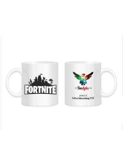 Buy Fortnite Printed Mug White/Black/Red in UAE