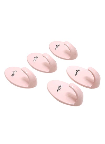 Buy 5-Piece Self Adhesive Hook Set Pink in UAE