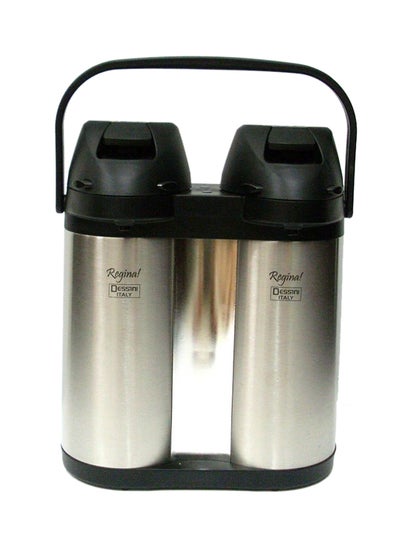 Buy Stainless Steel Twin Vacuum Flask Silver/Black in UAE