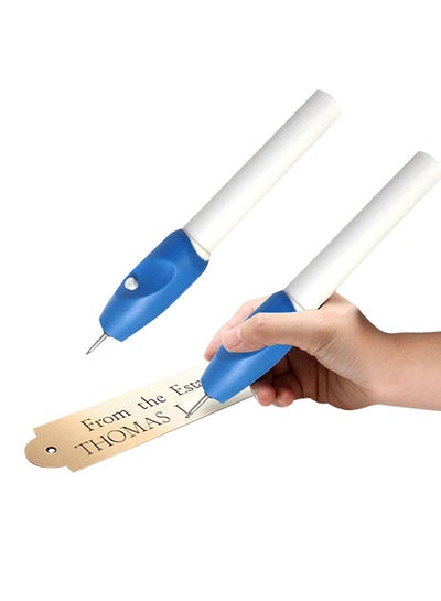 Buy Electric Carving Pen White/Blue in Saudi Arabia