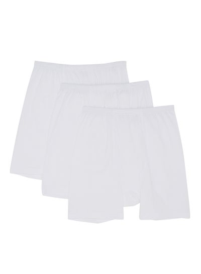 Buy 3-Piece Cotton Boxers White in UAE