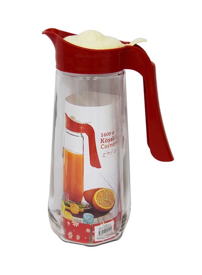 Buy Drinking Water Jug Clear/Red 1600ml in Saudi Arabia