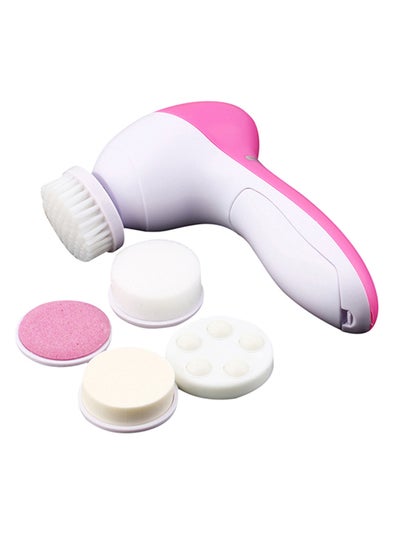 Buy 5-In-1 Electric Facial Cleansing Device Pink/White in Saudi Arabia