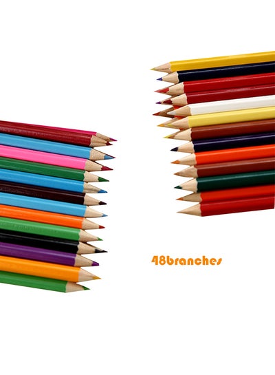 Buy 48-Colour Professional Oil Color Wooden Drawing Pencils Multicolour in Saudi Arabia