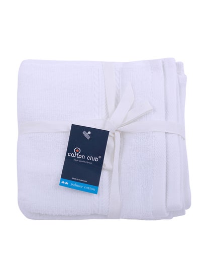 Buy Terry Cotton Face Towel White 30x30cm in UAE