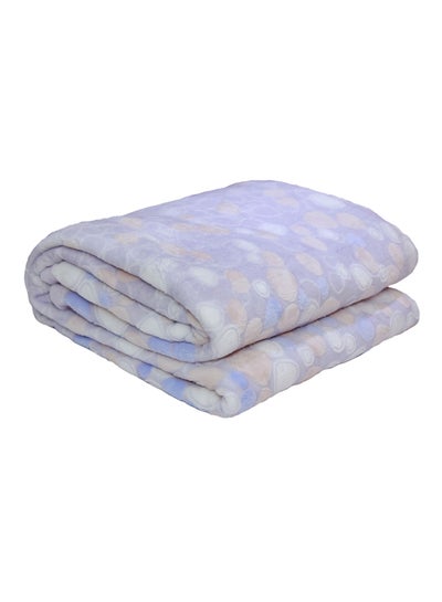 Buy Flannel Bed Blanket Flannel Purple/Beige/White 200x220centimeter in UAE