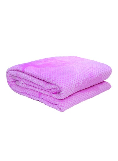 Buy Flannel Bed Blanket flannel Pink 140x200cm in UAE