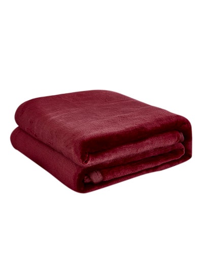 Buy Super Soft Flano Blanket Flannel Maroon 160x225cm in UAE