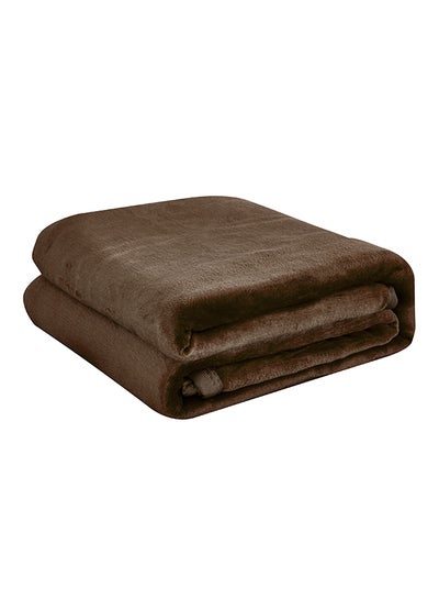 Buy Super Soft Flano Blanket Flannel Dark brown in UAE