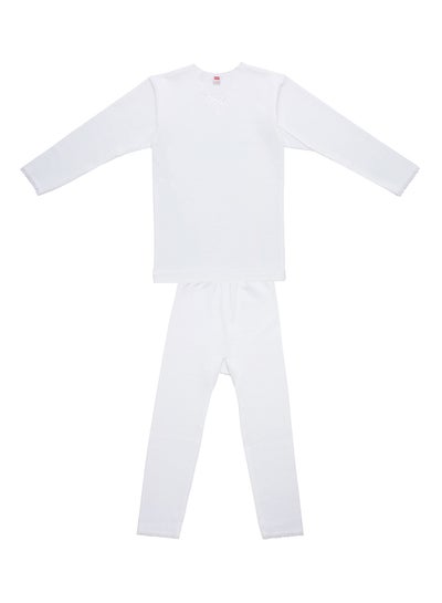 Buy 2-Piece Full Body Thermal Set White in UAE