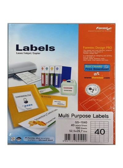 Buy 100-Sheets Label Per Sheet Box (40 Labels Per Sheet) in Saudi Arabia