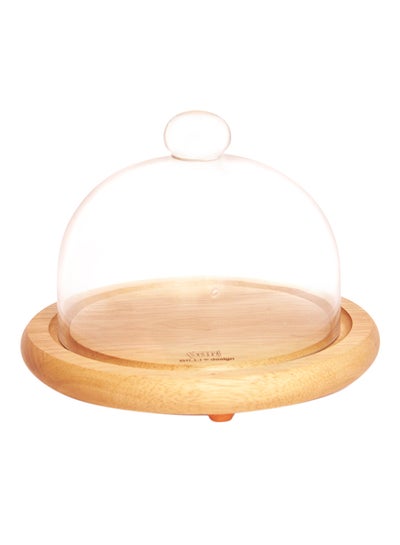 Buy Cheese Dome With Base Beige/Clear in UAE