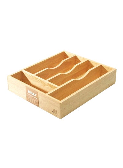 Buy Wooden Cutlery Tray Beige 30x7x35cm in UAE