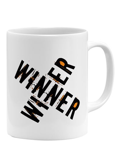 Buy PUBG Winner Winner Printed Coffee Mug White/Black/Orange in UAE