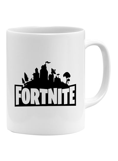 Buy Fortnite Logo Printed Coffee Mug White/Black in UAE