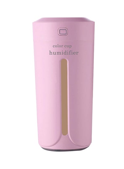 Buy Ultrasonic Air Humidifier With Colour Changing Lights Pink 7x7x15cm in UAE