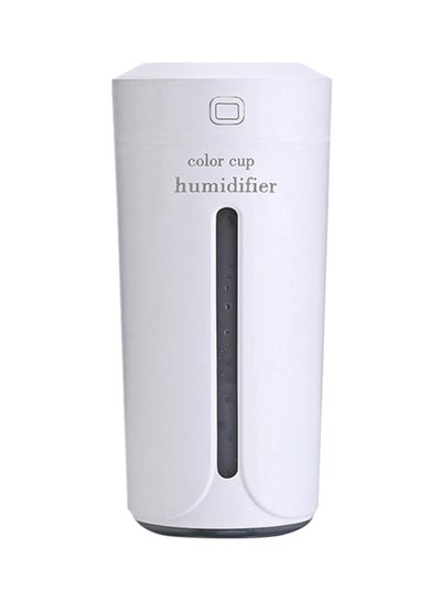 Buy Portable Ultrasonic Air Humidifier With Changing LED Lights White 7x7x15cm in Saudi Arabia