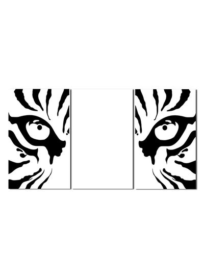 Buy 3-Piece Animal Theme Canvas Painting With Frame Black/White 120X60centimeter in UAE