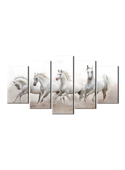 Buy 5-Piece Animal Theme Canvas Painting With Frame Multicolour 100X55centimeter in UAE