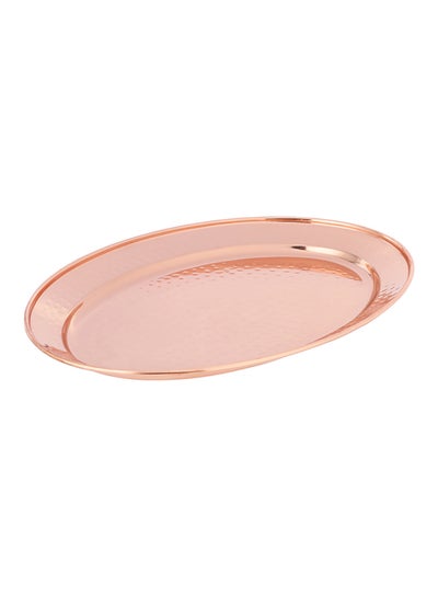 Buy Shine Hammered Oval Tray Copper 35centimeter Copper 35centimeter in UAE
