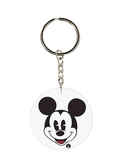 Buy Dual Side Disney Character Printed Keychain Silver/Black/White in Saudi Arabia