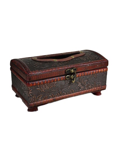 Buy Antique Tissue Box Brown/Grey 21x12x11centimeter in Saudi Arabia