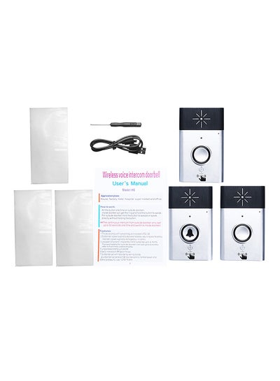 Buy Wireless Voice Intercom Doorbell Silver/Black in UAE