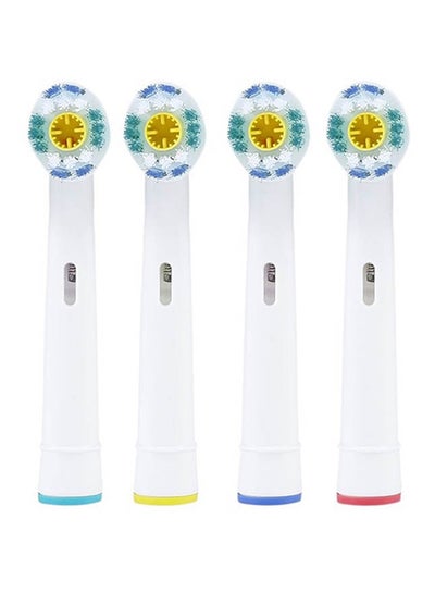 Buy 4-Piece Replaceable Electric Toothbrush Head White/Yellow/Green in UAE