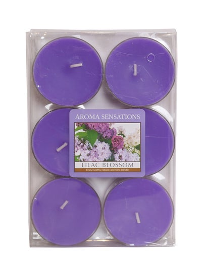 اشتري 6-Piece Aroma Sensations Scented Tealight Candles - Lilac Blossom لافندر في الامارات